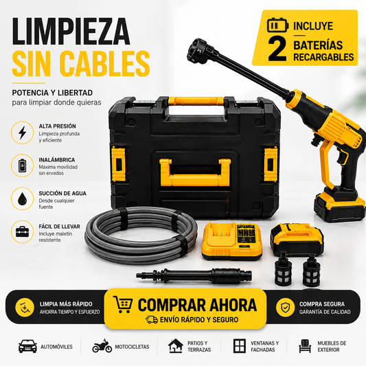 Hidrolavadora Inalámbrica Dotvix 128VF + 2 Baterías | Kit Completo